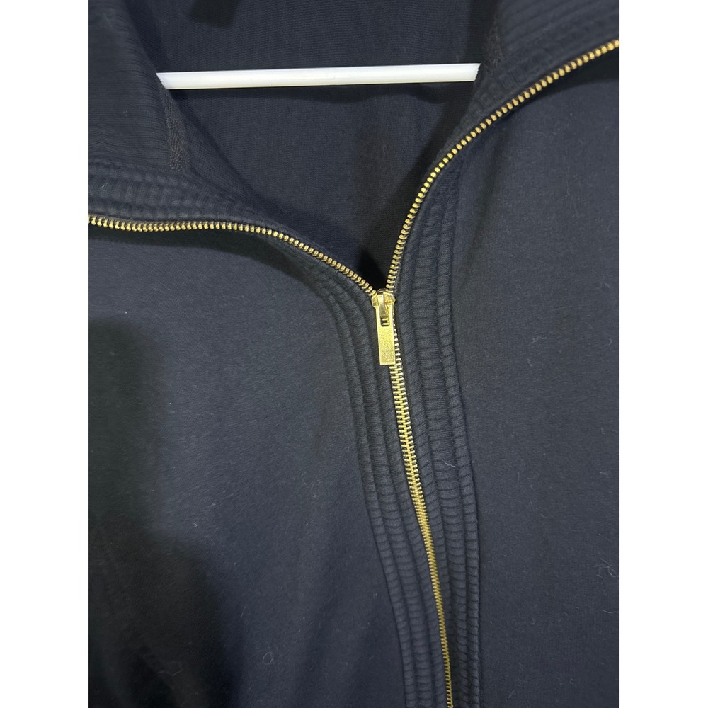 Karen Scott Sport Womens XL Black Full Zip Jacket Gold Hardware Mock Neck Knit - Picture 6 of 7
